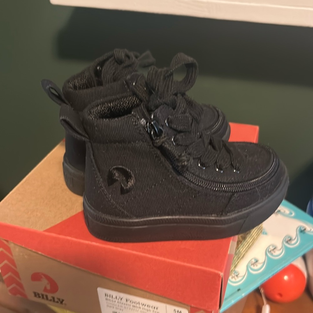 Billy Classic Dir High Top Shoes Sz 5M Black Lace Up Zip Comfort Trainer Casual